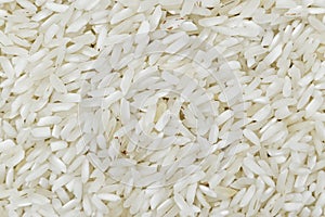 White basmati rice grain made in Myanmar, Asia. Rice is the seed of the grass species Oryza glaberrima or Oryza sativa photo