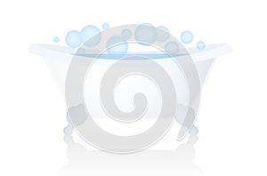 White Bath (tub, bathtub) with bubbles