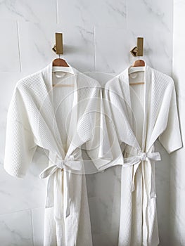 White bathrobe