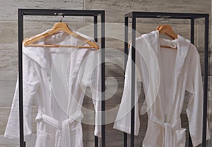 White bathrobe toweling robe