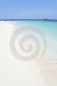 White beach blue sea background philippines
