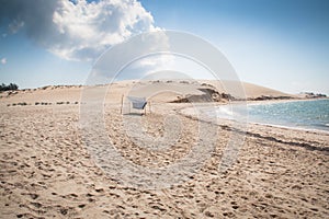 White beach with cloud on the Bazaruto Island