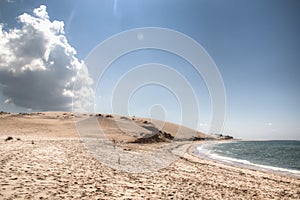 White beach with cloud on the Bazaruto Island