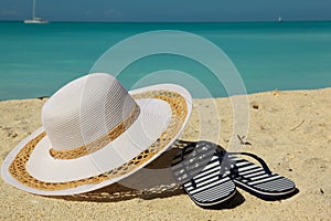 White Beach Hat