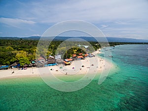 White Beach Moalboal in Cebu, Palawan, Philippines. Ocean Water and Beach.