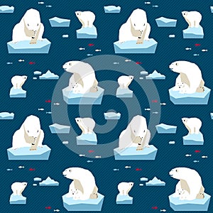 White bear seamless pattern