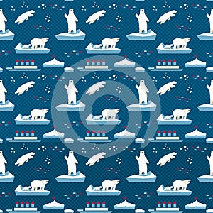 White bear seamless pattern