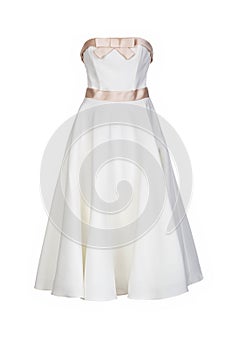 White beautiful  dress isolated on white background