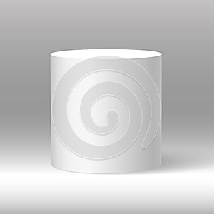 White beautiful realistic 3d cylinder vector on shaded background