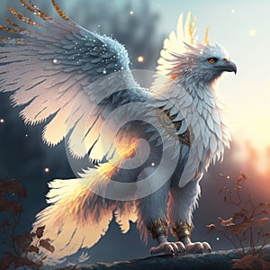 White beautiful royal phoenix.