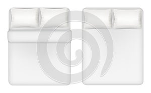 White bedding set vector realistic illustration