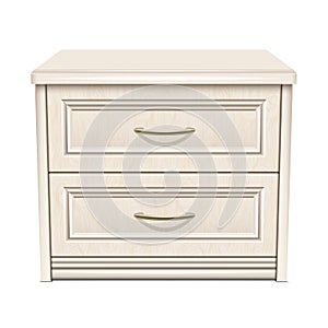 White bedside table