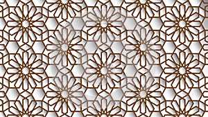 White and beige colors islamic background, arabic pattern