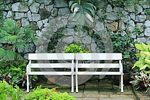 White bench