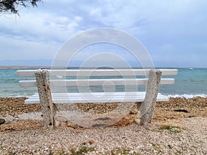 White Bench with Seaview