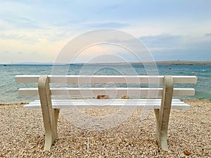 White Bench with Seaview