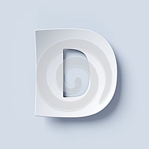 White bent paper font letter D