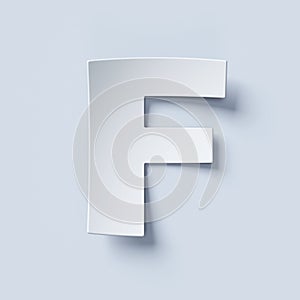 White bent paper font letter F