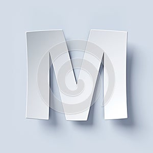 White bent paper font letter M