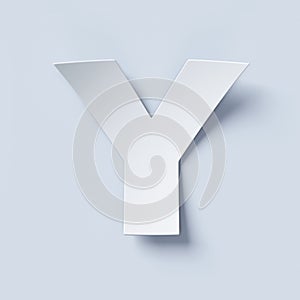 White bent paper font letter Y
