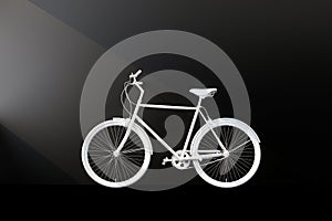 White bicycle with black wall