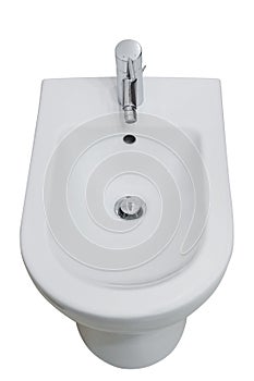 White bidet isolated on white background