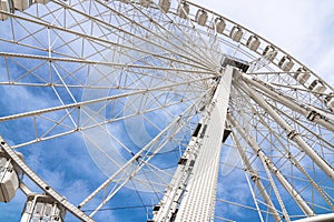 White, big ferris wheel outdoor - Marseille France