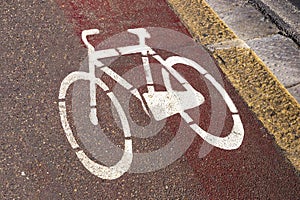 White bike lane sign