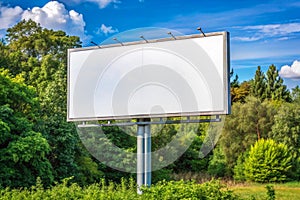 White Billboard Mockup,isolated on natural background