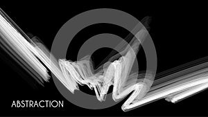 White billowy abstraction on black background. Vector graphics