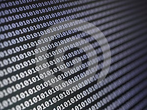 white binary code background. Programming and computing