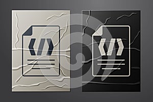 White Binary code icon isolated on crumpled paper background. Paper art style. Vector