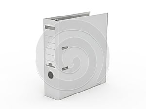 White binder folder isolated on white background