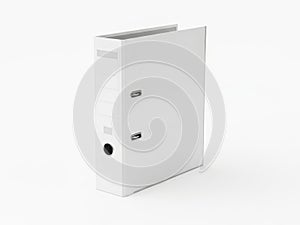 White binder folder isolated on white background