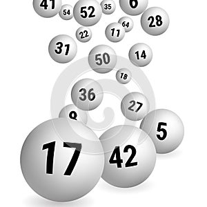 White Bingo Balls. Lottery Number Balls. Vector illustration.