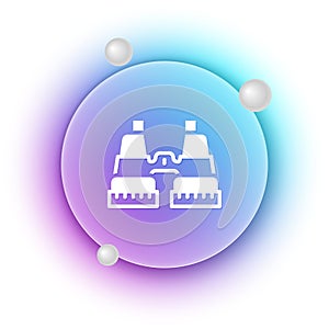 White Binoculars icon isolated on white background. Find software sign. Spy equipment symbol. Blue and purple gradient