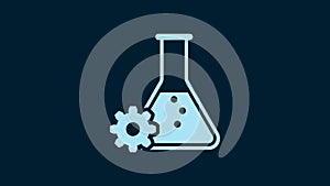 White Bioengineering icon isolated on blue background. Element of genetics and bioengineering icon. Biology, molecule