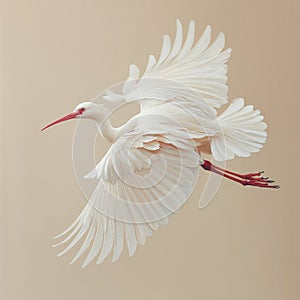 white bird flying isolated