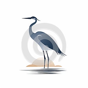 Minimalistic Blue Heron Logo Vector - Free Download photo