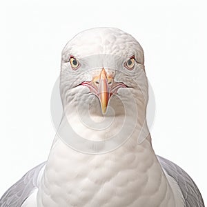 White Bird With White Eyes - Studio Portrait In The Style Of David Burdeny