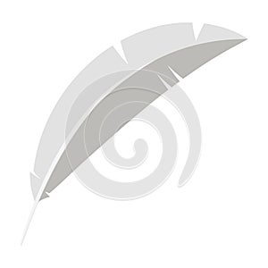 White bird writing feather icon isolated on white background