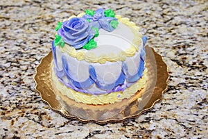 White birthday cream cake