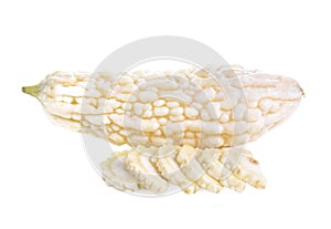 White bitter cucumber isolated white background