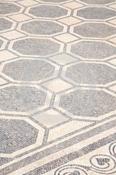 White and black ancient mosaic photo