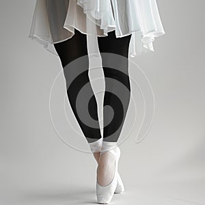 White and black ballet tights