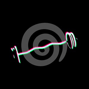 White Black Barbell Weight Training Grudge Scratched Dirty Punk Style Print Culture Symbol Shape Graphic Red Green