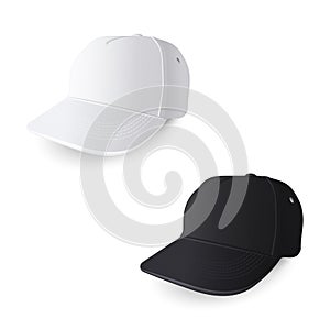 White and Black Baseball Caps