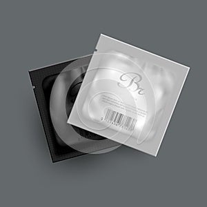 White And Black Blank Foil Square Cosmetics Pack