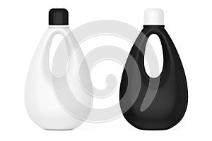 White and Black Blank Plastic Bottles for Bleach, Liquid Laundry