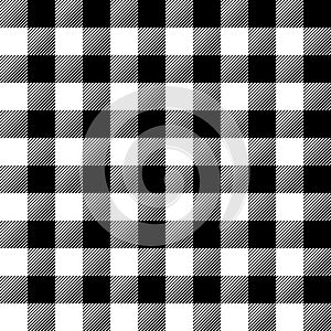 White and Black Buffalo Plaid Seamless Pattern